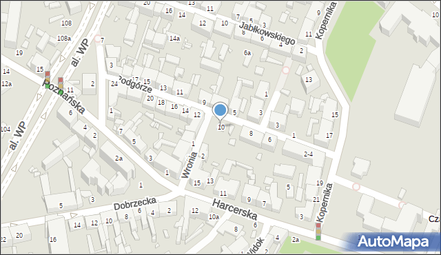 Kalisz, Podgórze, 10, mapa Kalisza