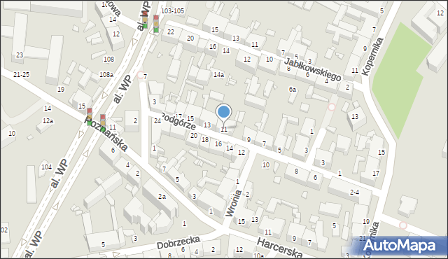 Kalisz, Podgórze, 11, mapa Kalisza