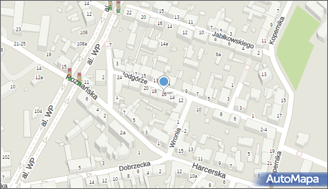 Kalisz, Podgórze, 16, mapa Kalisza