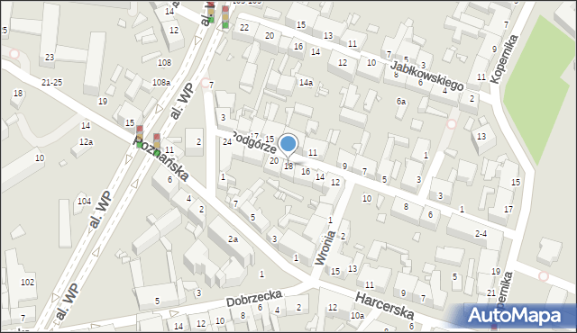 Kalisz, Podgórze, 18, mapa Kalisza