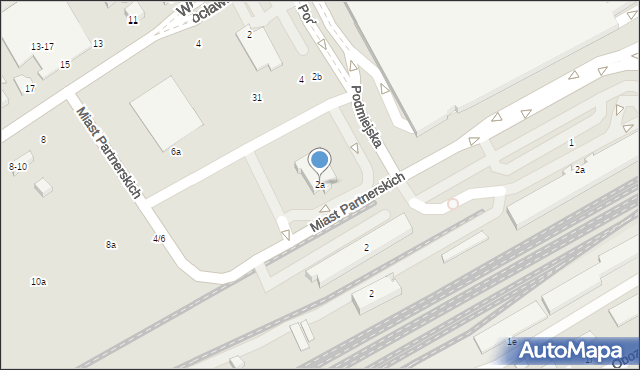 Kalisz, Podmiejska, 2a, mapa Kalisza