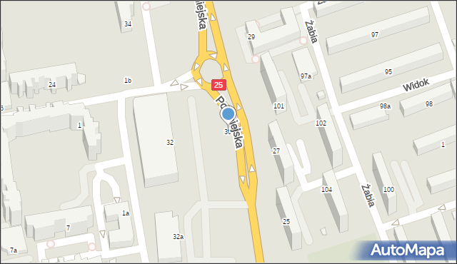 Kalisz, Podmiejska, 30, mapa Kalisza