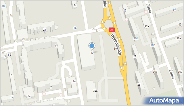 Kalisz, Podmiejska, 32, mapa Kalisza
