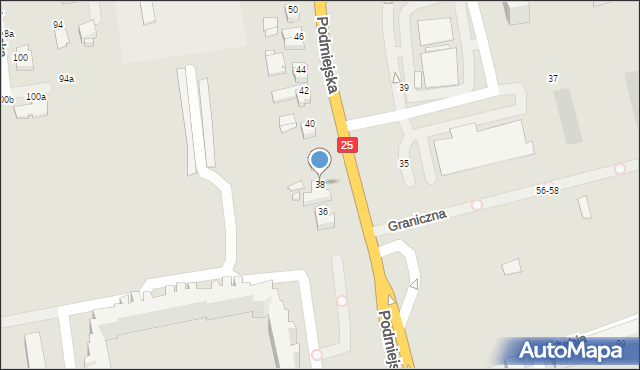 Kalisz, Podmiejska, 38, mapa Kalisza