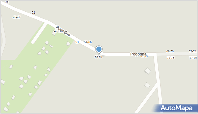 Kalisz, Pogodna, 55-59, mapa Kalisza