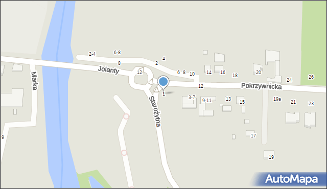 Kalisz, Pokrzywnicka, 1, mapa Kalisza