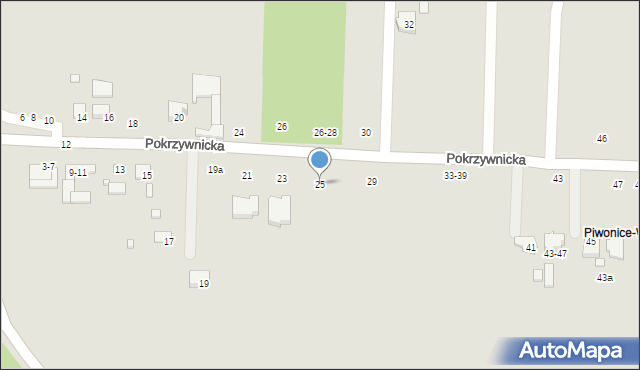 Kalisz, Pokrzywnicka, 25, mapa Kalisza