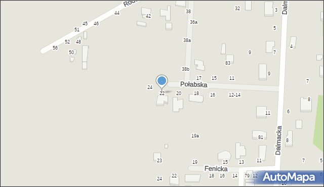 Kalisz, Połabska, 22, mapa Kalisza