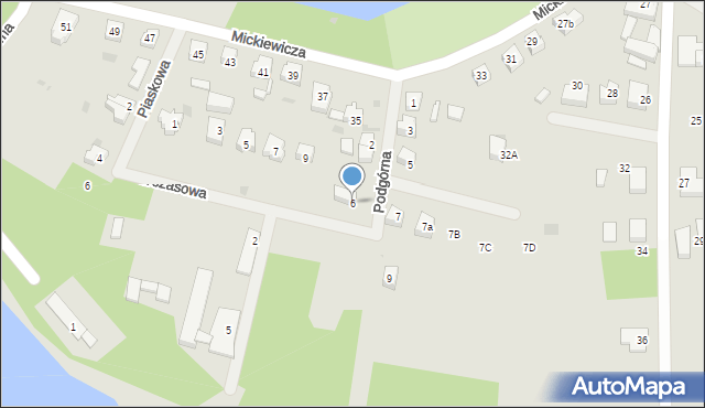 Kalisz Pomorski, Podgórna, 6, mapa Kalisz Pomorski