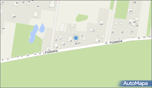 Kaliszki, Podleśna, 20, mapa Kaliszki