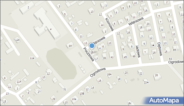 Kałuszyn, Pocztowa, 15, mapa Kałuszyn