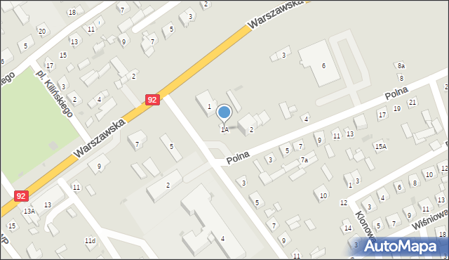 Kałuszyn, Pocztowa, 1A, mapa Kałuszyn