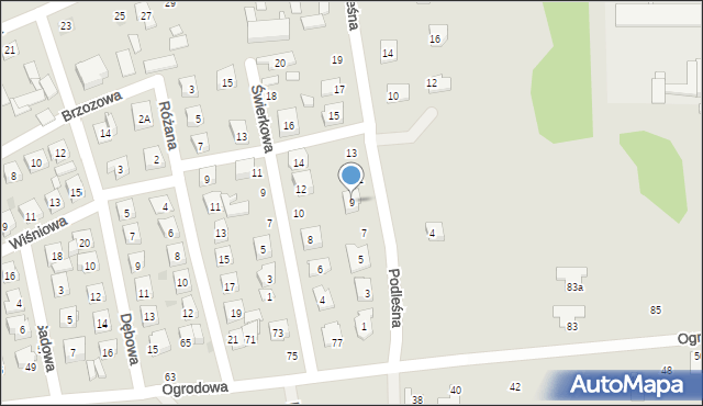 Kałuszyn, Podleśna, 9, mapa Kałuszyn