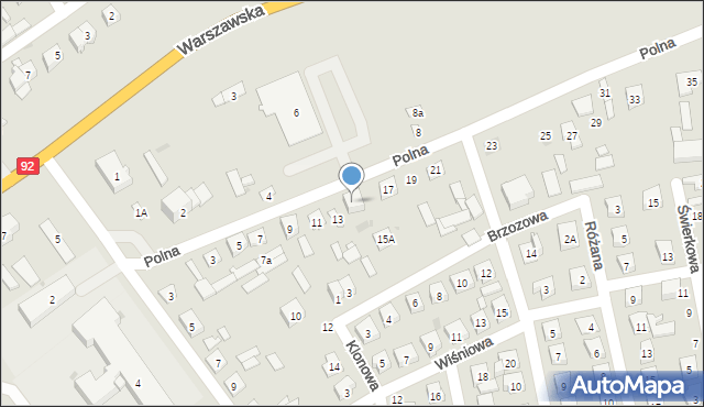 Kałuszyn, Polna, 15, mapa Kałuszyn