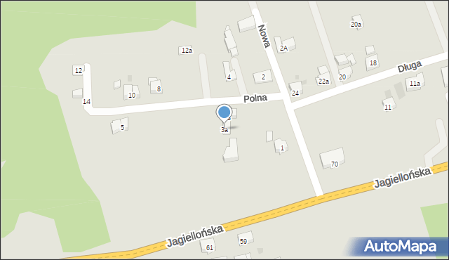 Kalwaria Zebrzydowska, Polna, 3a, mapa Kalwaria Zebrzydowska