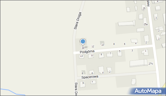 Kalwy, Podgórna, 14, mapa Kalwy