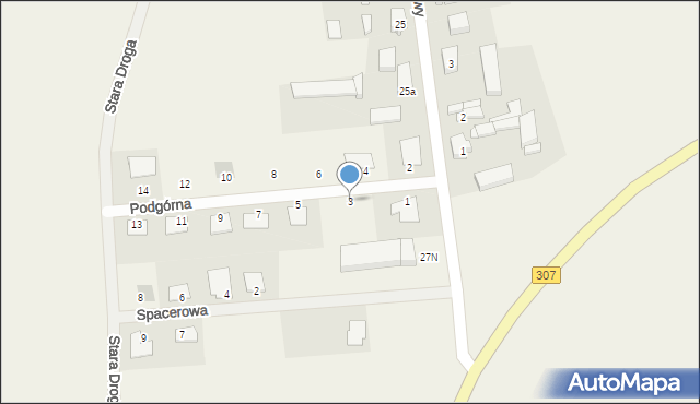 Kalwy, Podgórna, 3, mapa Kalwy