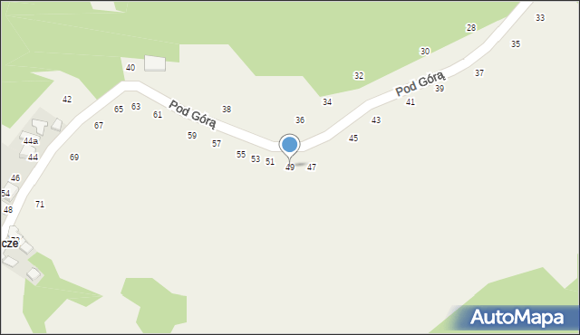 Kamień, Pod Górą, 49, mapa Kamień