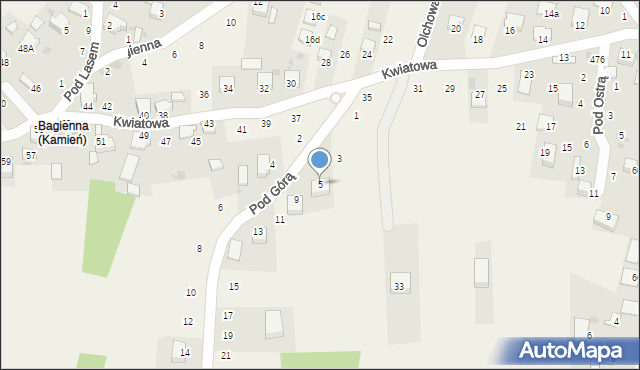 Kamień, Pod Górą, 5, mapa Kamień