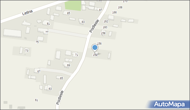 Kamień, Podlesie, 154, mapa Kamień