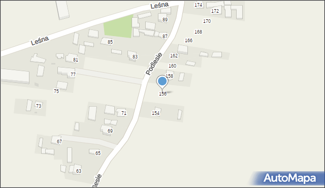 Kamień, Podlesie, 156, mapa Kamień