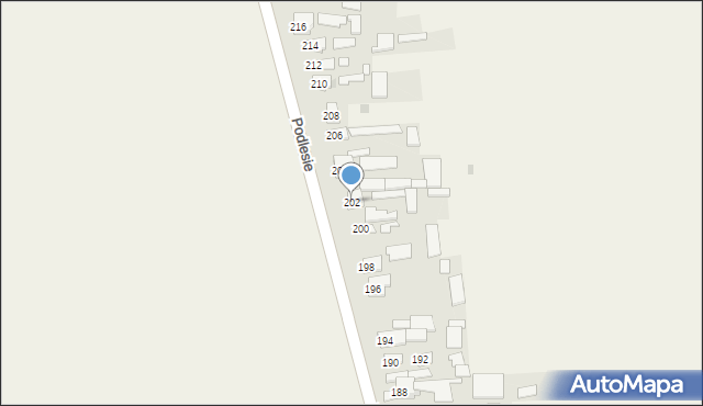 Kamień, Podlesie, 202, mapa Kamień