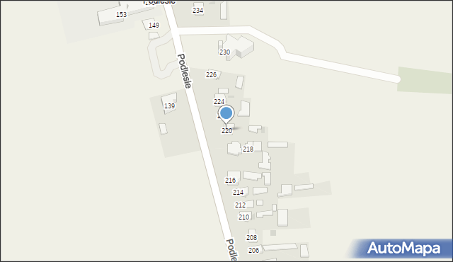 Kamień, Podlesie, 220, mapa Kamień