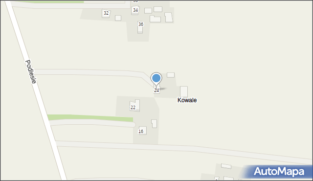 Kamień, Podlesie, 24, mapa Kamień