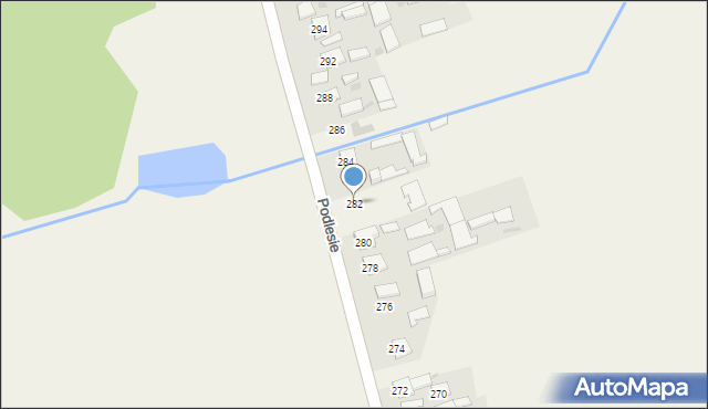 Kamień, Podlesie, 282, mapa Kamień