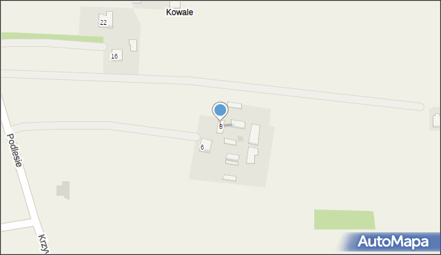 Kamień, Podlesie, 8, mapa Kamień