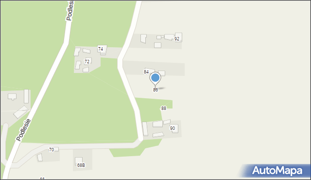 Kamień, Podlesie, 86, mapa Kamień