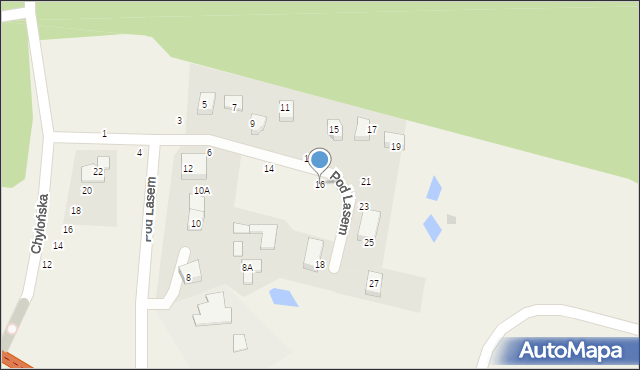 Kamień, Pod Lasem, 16, mapa Kamień
