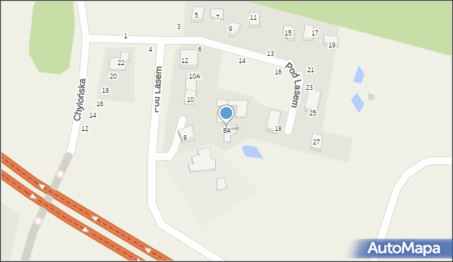 Kamień, Pod Lasem, 8A, mapa Kamień