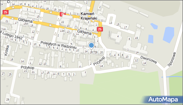 Kamień Krajeński, Poległych w Radzimiu, 16, mapa Kamień Krajeński