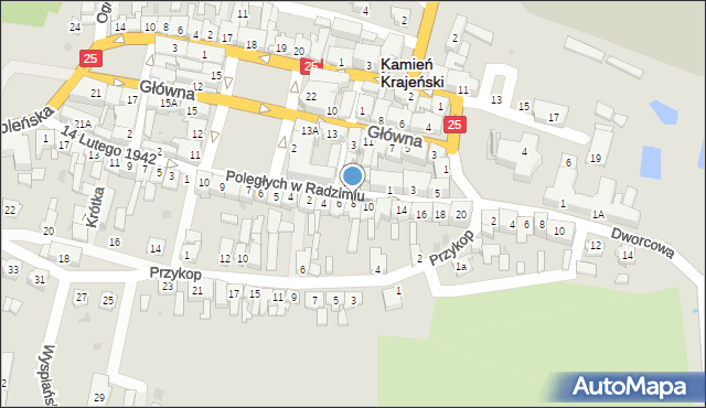 Kamień Krajeński, Poległych w Radzimiu, 8, mapa Kamień Krajeński