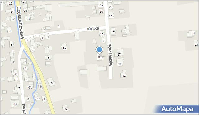 Kamienica, Powstańców, 18a, mapa Kamienica