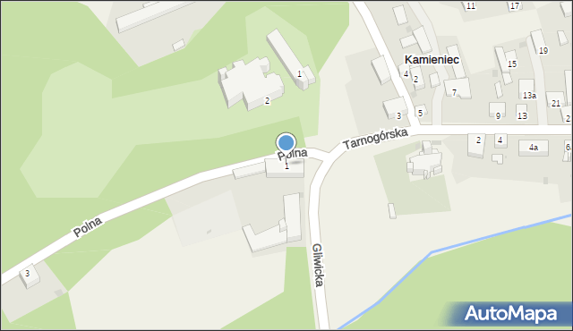 Kamieniec, Polna, 1, mapa Kamieniec