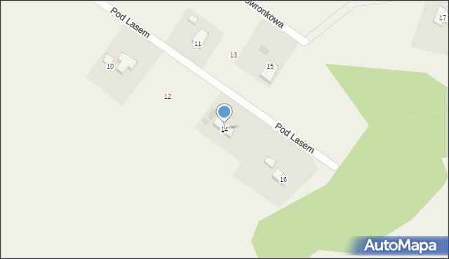 Kamieniec, Pod Lasem, 14, mapa Kamieniec