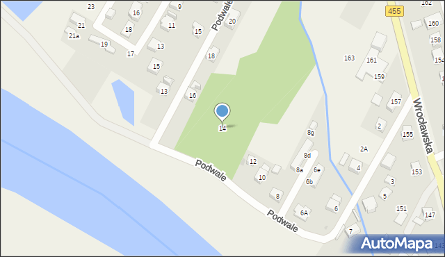 Kamieniec Wrocławski, Podwale, 14, mapa Kamieniec Wrocławski