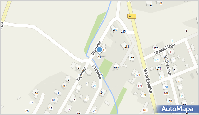 Kamieniec Wrocławski, Podwale, 28, mapa Kamieniec Wrocławski