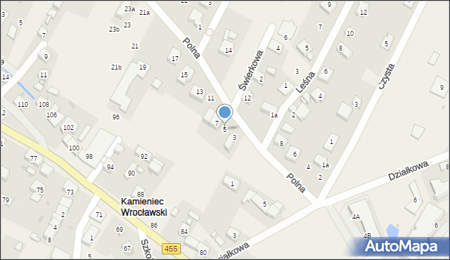 Kamieniec Wrocławski, Polna, 5, mapa Kamieniec Wrocławski