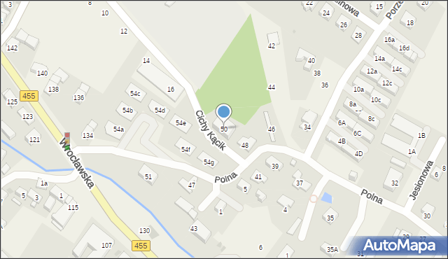 Kamieniec Wrocławski, Polna, 50, mapa Kamieniec Wrocławski