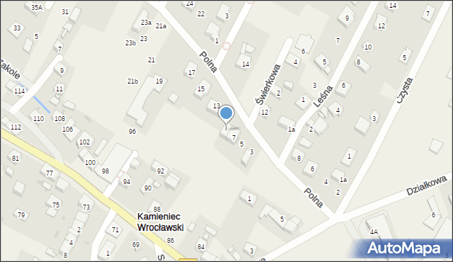 Kamieniec Wrocławski, Polna, 9, mapa Kamieniec Wrocławski