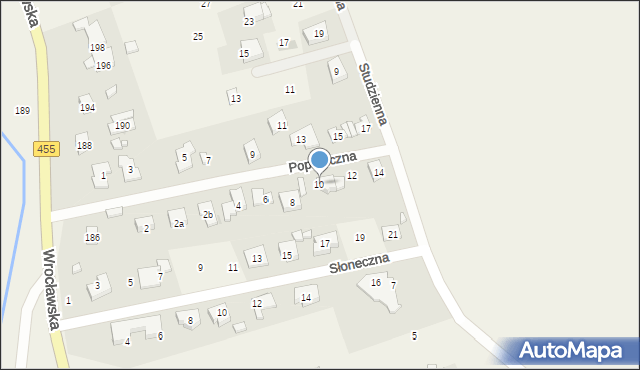 Kamieniec Wrocławski, Poprzeczna, 10, mapa Kamieniec Wrocławski