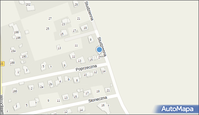 Kamieniec Wrocławski, Poprzeczna, 17, mapa Kamieniec Wrocławski
