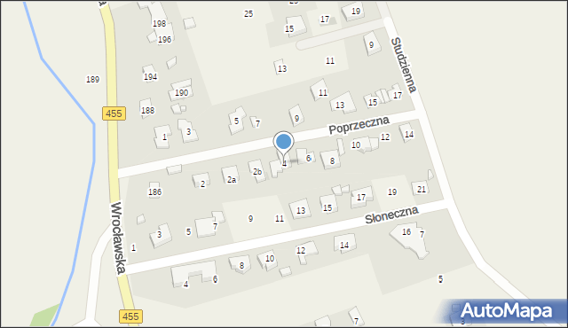 Kamieniec Wrocławski, Poprzeczna, 4, mapa Kamieniec Wrocławski