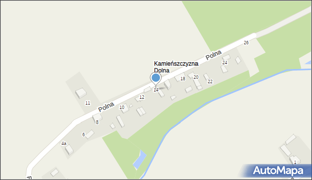 Kamieńszczyzna, Polna, 14, mapa Kamieńszczyzna