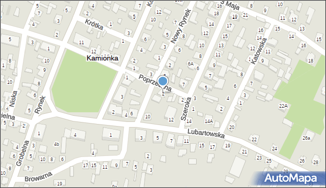 Kamionka, Poprzeczna, 2, mapa Kamionka