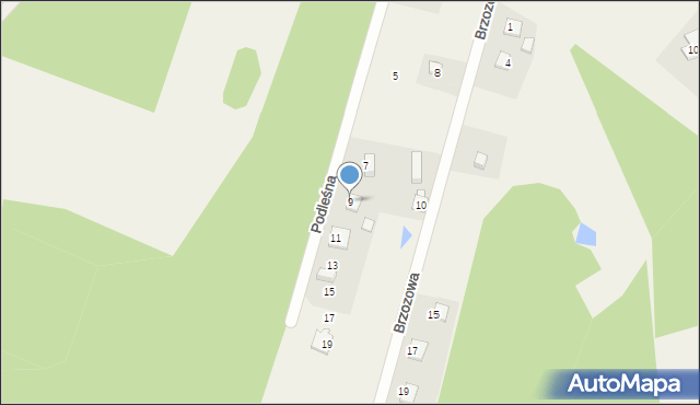 Kamionka, Podleśna, 9, mapa Kamionka