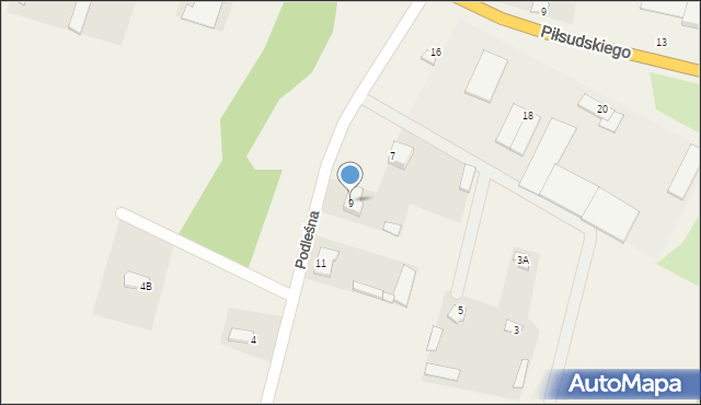 Kamionna, Podleśna, 9, mapa Kamionna